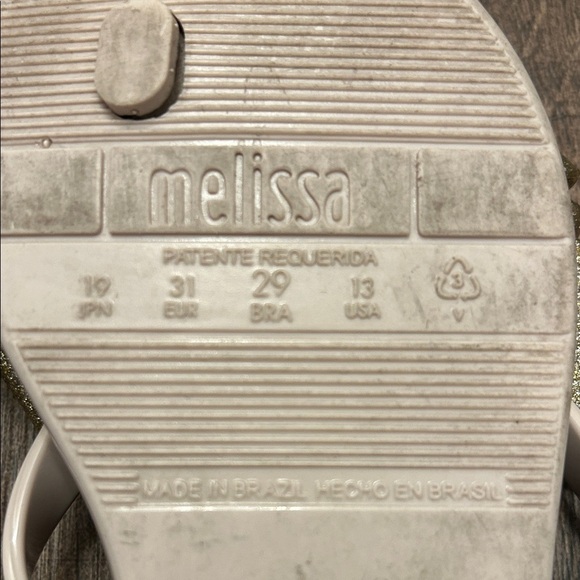 Mel, Dreamed by Melissa Cream Sandals with Gold Bow harmonic bow III - Picture 5 of 5